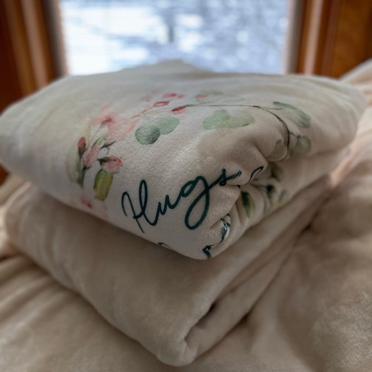 Hugs & Prayers Floral Fleece Blanket