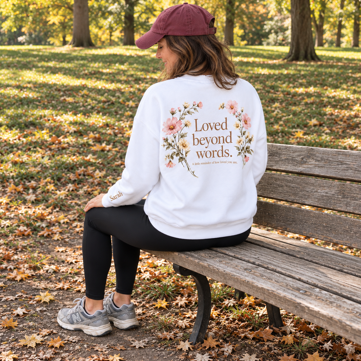 Loved Beyond Words Personalized Floral Sweatshirt