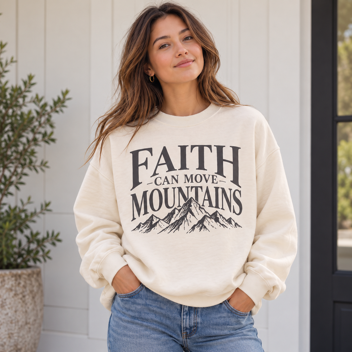 Faith Can Move Mountains Crewneck Sweatshirt