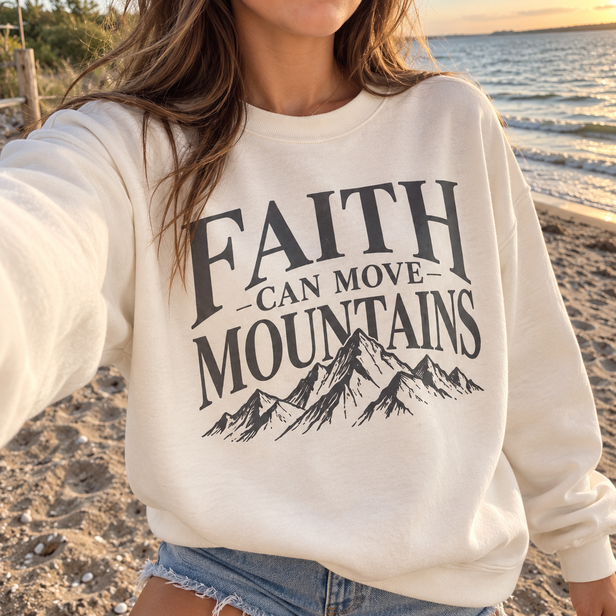 Faith Can Move Mountains Crewneck Sweatshirt