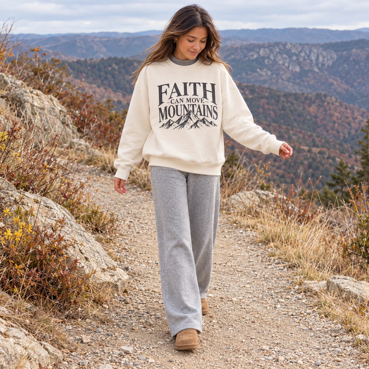 Faith Can Move Mountains Crewneck Sweatshirt