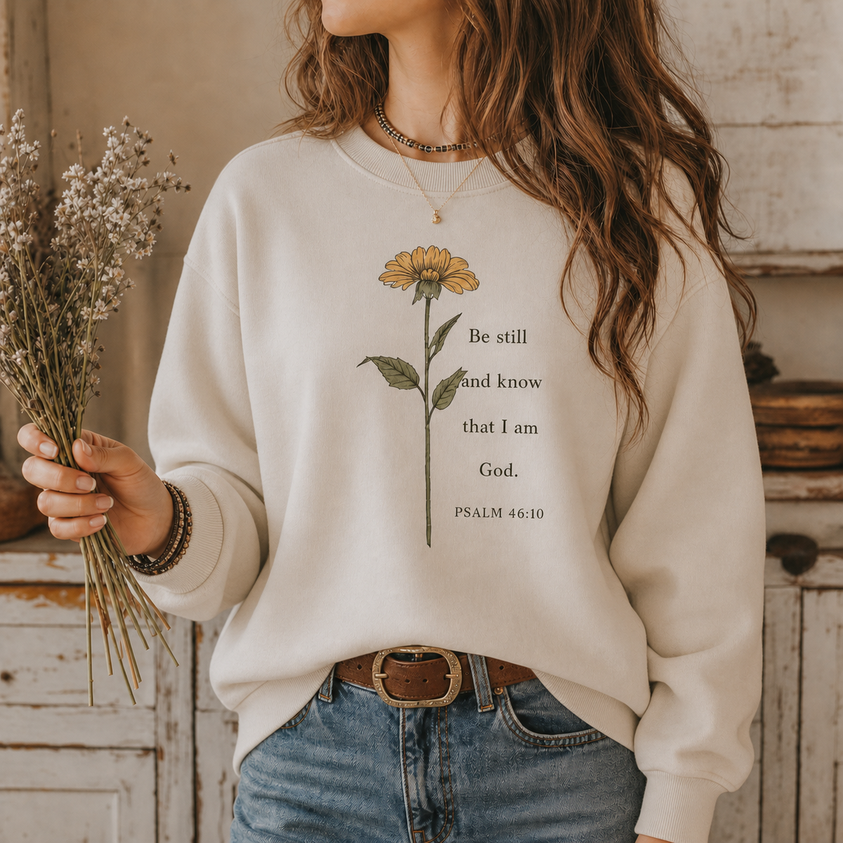 Be Still & Know Floral Crewneck Sweatshirt