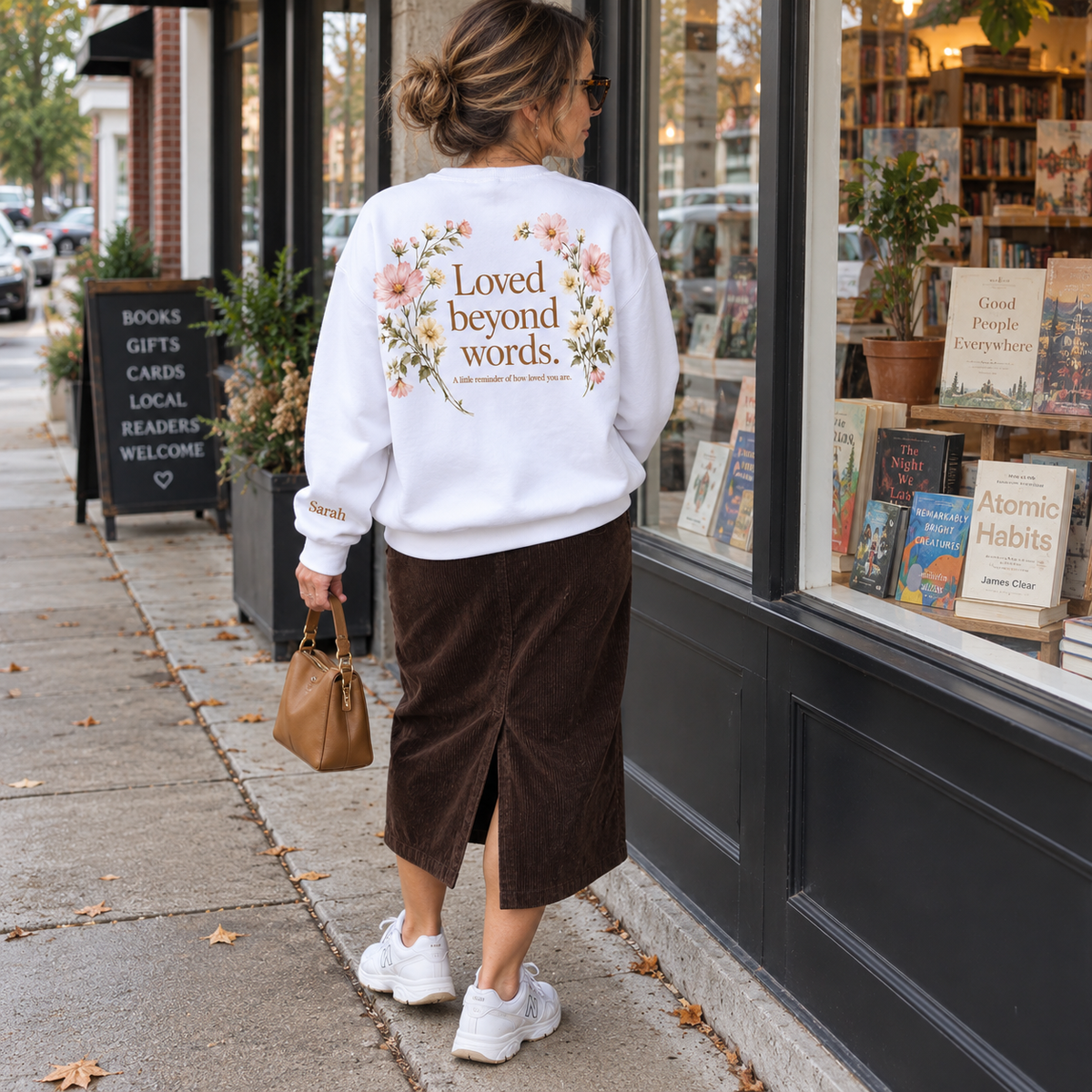 Loved Beyond Words Personalized Floral Sweatshirt